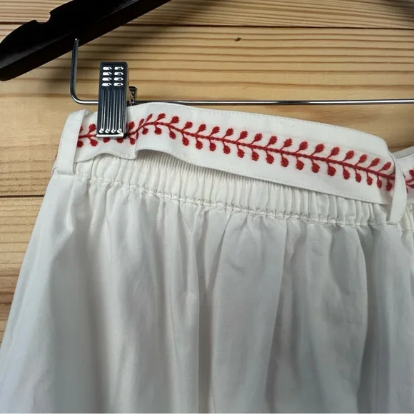 J. Crew White A-Line Skirt with Red Embroidered Trim - Picture 5 of 7